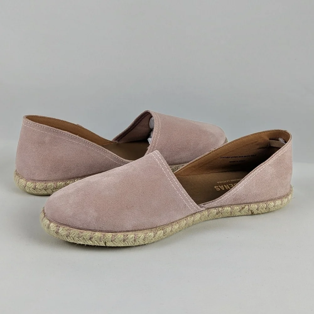Verbenas Espadrilles Carmen Suede Leather Closed Toe Antique Blush EU42 11 NWT
